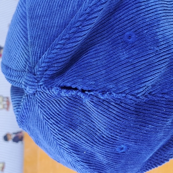 Vintage Zep stitched logo royal blue corduroy foam front panel snapback hat cap - Picture 5 of 8